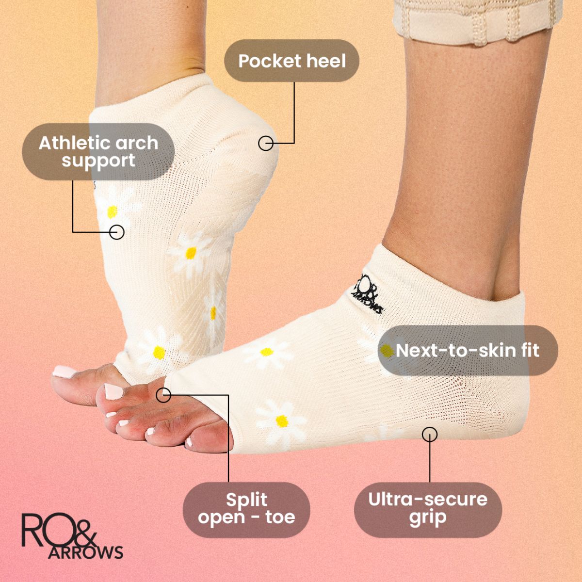 Rhiannon Low Show Grip Sock